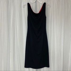 Express Black And Red Color Block Dress